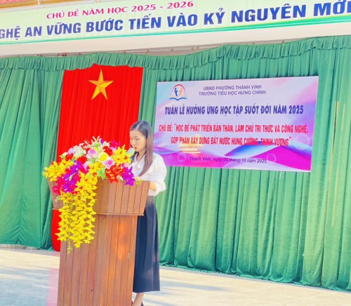 TRƯỜNG TIỂU HỌC HƯNG CHÍNH PHÁT ĐỘNG TUẦN LỄ HỌC TẬP SUỐT ĐỜI & TRAO QUÀ TRUNG THU